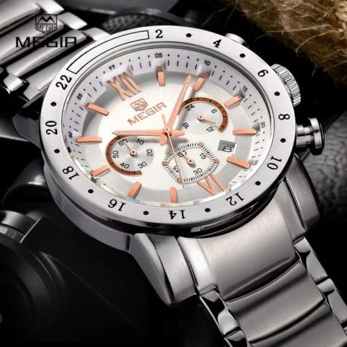 MEGIR New Brand Mens Quartz Watches Man Fashion Business Watch Male Waterproof Wristwatch Men Analog Clock Relogio Masculino