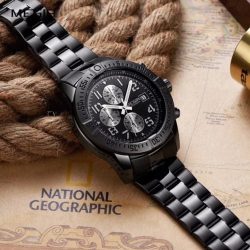 MEGIR Top Luxury Brand Men's Wrist Watch Mens Chronograph Clocks Men Male Quartz Watches Stainless Steel Clock - Image 4
