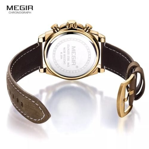 Megir Watch True Three-eye Quartz Date Leather Strap - Image 3